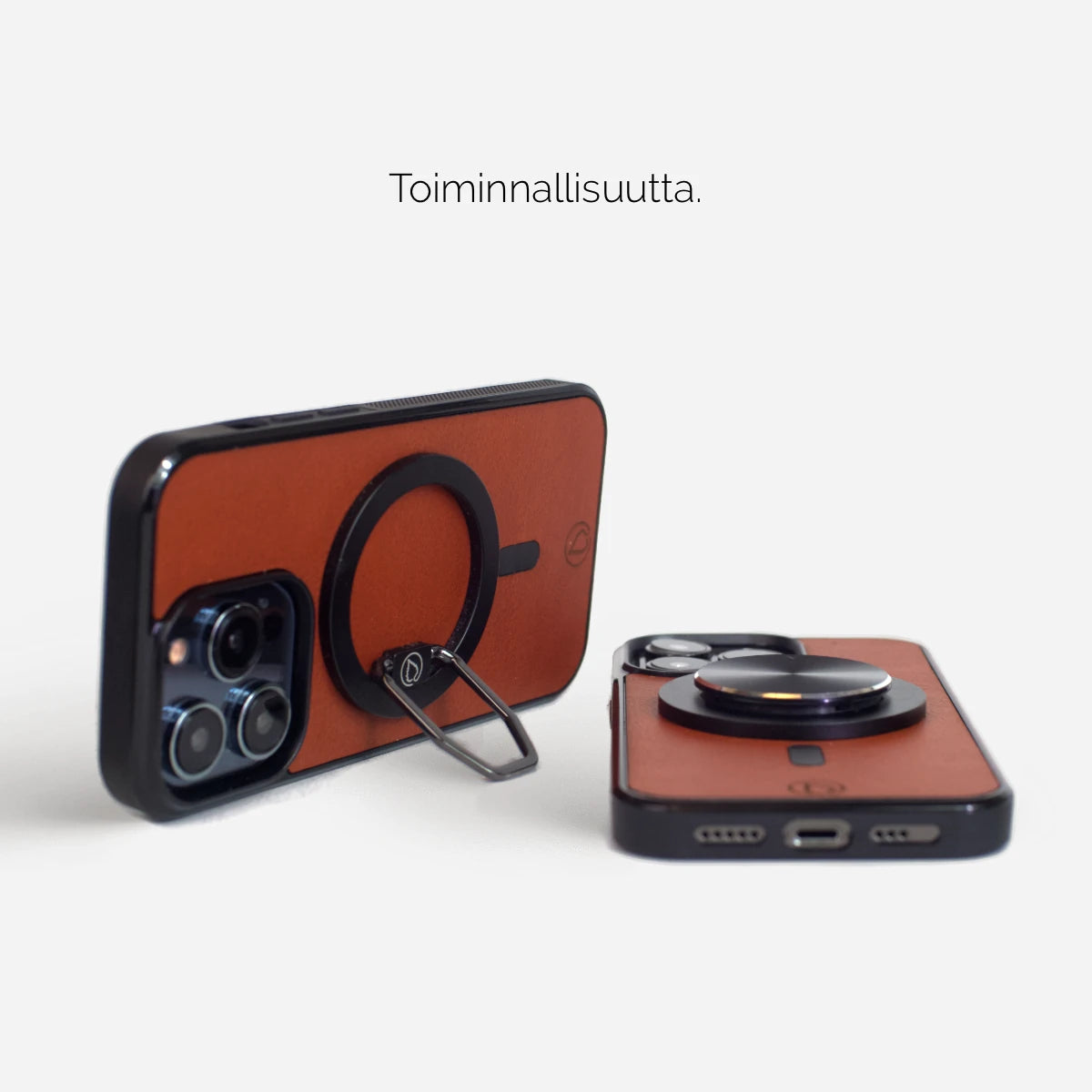 Ruskea nahkaiset MagSafe suojakuoret kotelot kuoret iPhone 11, 12, 13, 14, 15, Pro, Max, Mini